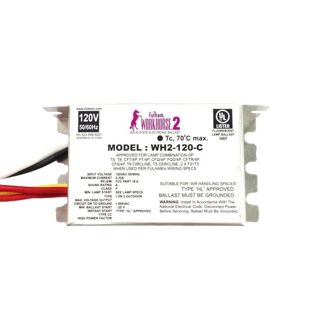 Fulham Instant Start Electronic Fluorescent WorkHorse Ballast for (1-2) 35W Max Lamps Operated at 120V (WH2-120-C)