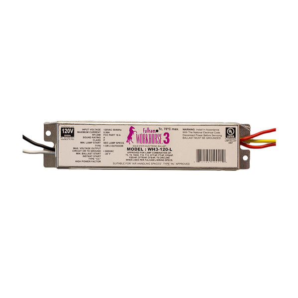 Fulham WorkHorse Instant Start Electronic Fluorescent Ballast for (1-3) 64W Max Lamps Operated at 120V (WH3-120-L)