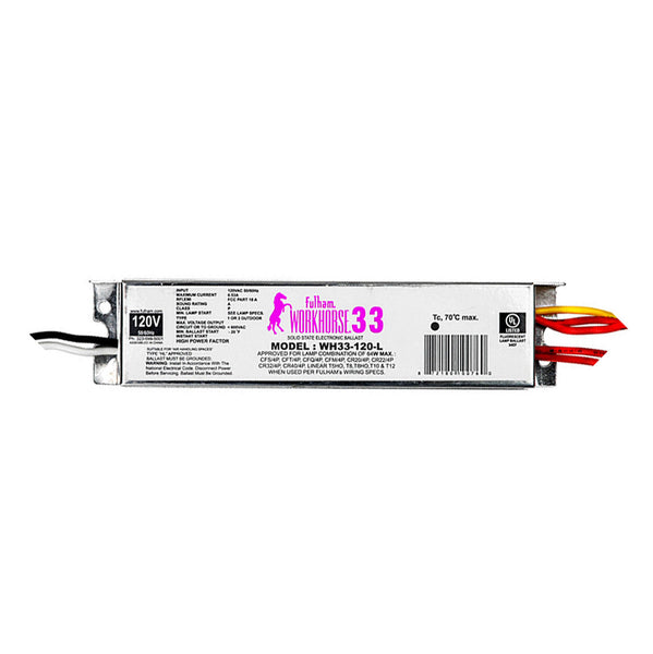 Fulham Instant Start Electronic Fluorescent WorkHorse Ballast for (1-3) 64W Max Lamps Operated at 120V (WH33-120-L)
