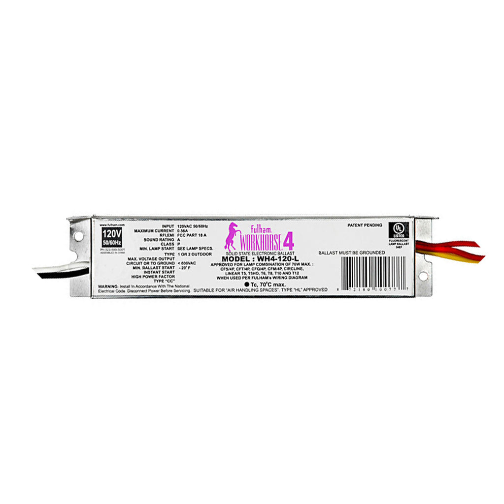Fulham Instant Start Electronic Fluorescent WorkHorse Ballast for (2) 70W Max Lamps Operated at 120V (WH4-120-L)