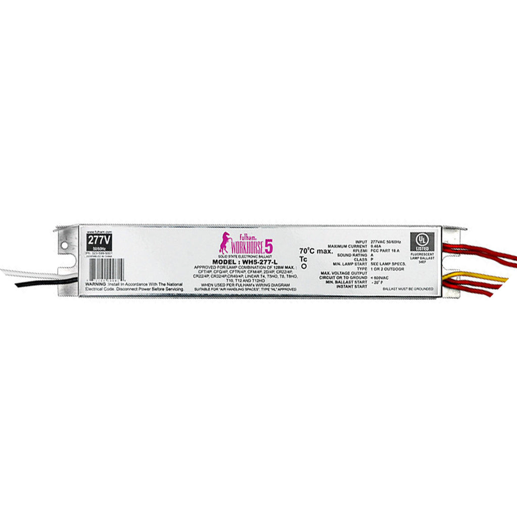 Fulham WorkHorse Instant Start Electronic Fluorescent Ballast for 2-4 128W Max Lamps Operated at 277V (WH5-277-L)